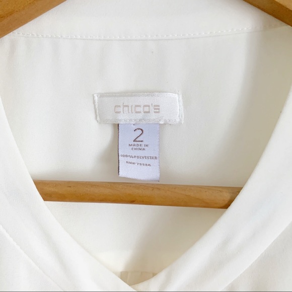 Chico’s Button Down Chiffon Shirt - Picture 3 of 5